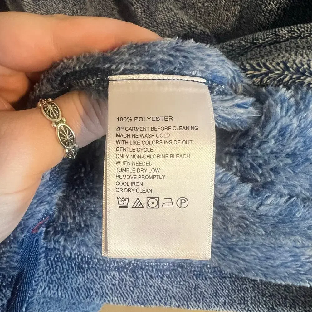 Tommy Bahama Cascade Cozy Pullover Blue Plush Size M
